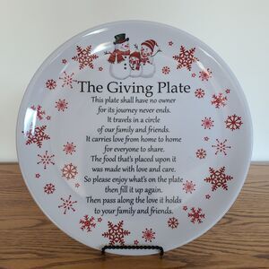 Lakeside Collection Melamine "Giving Plate" Snowman Serving Plate Hostess Gift